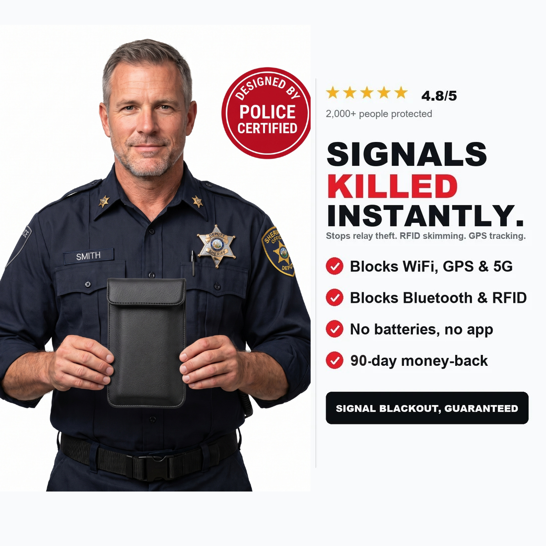 NullSignal Faraday Bag — 90-day money-back guarantee