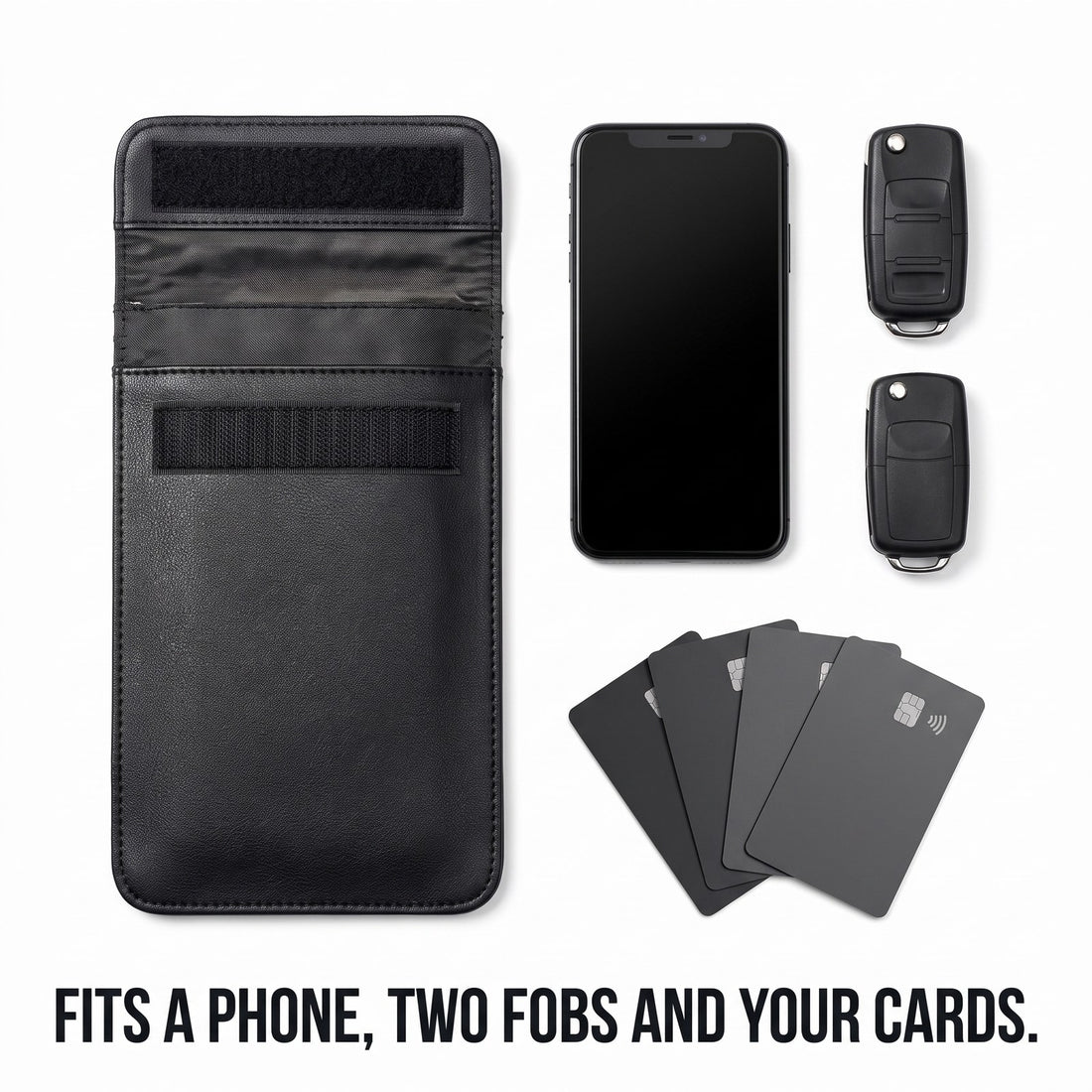 NullSignal fits a phone, two key fobs and your cards